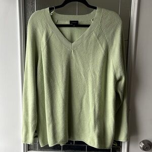 Cyrus V-Neck Sweater in Soft Green